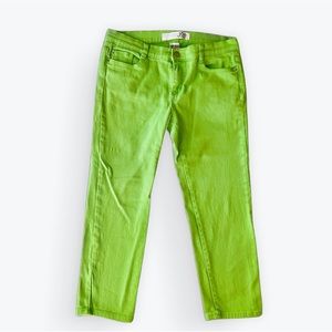 Lime Green Cropped Slim Jeans Size 6 Joe Fresh